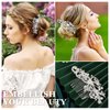 64 Pieces Wedding Hair Comb Set, Include 20 Flower Rhinestone Hair Sticks, 20 Pearl Hair Pins, 3 Crystal Pearl Combs, Pearl Wedding Hair Vine, 20 U Shaped Pearl Hair Clip (Classic Style)