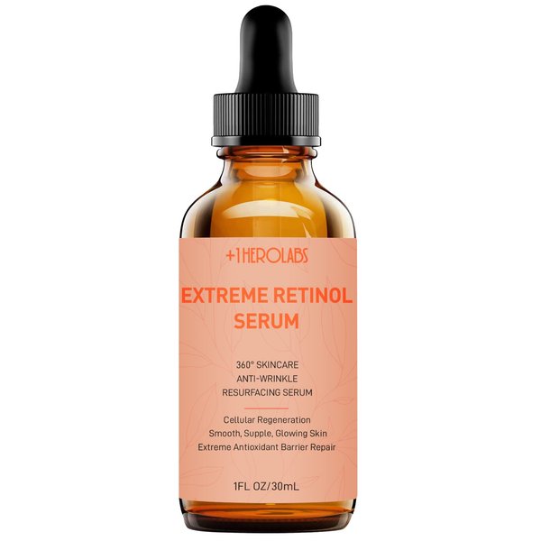 +1HEROLABS Retinol Serum for Face 2.5%, B5 Resurfacing Retinol Serum with Vitamin C, Vitamin E, Hyaluronic Acid, Serum for Anti-Aging, Wrinkle Smoothing, Dark Spot Corrector, Brighten Dullness