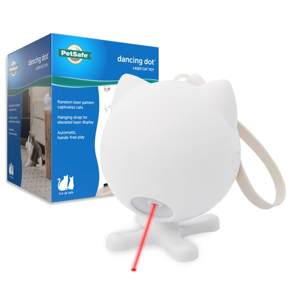 PetSafe Dancing Dot - Automatic Cat Laser Toy - Interactive - Relieves Anxiety & Boredom - Bug-Like Laser Pattern - Hands-Free Play - Hang from Doorknob or Set on Elevated Surface - Play-All-Day Mode