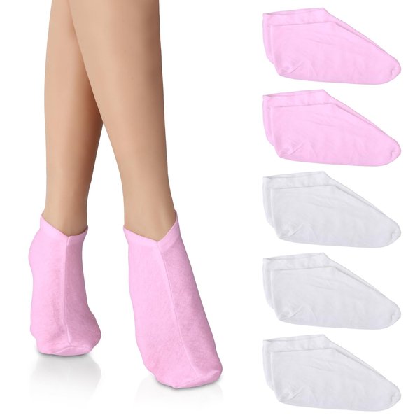 Aluroice Moisturizing Socks Women Overnight: 5 Pairs Cotton Lotion Foot Moisturizing Socks for Dry Cracked Feet, Gel Spa Feet Moisturizing Socks