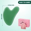 Gua Sha Facial Tool Guasha Board Natural Jade Stone for SPA Acupuncture Therapy Trigger Point Treatment, Relieve Muscle Tensions Reduce Puffiness (Green)