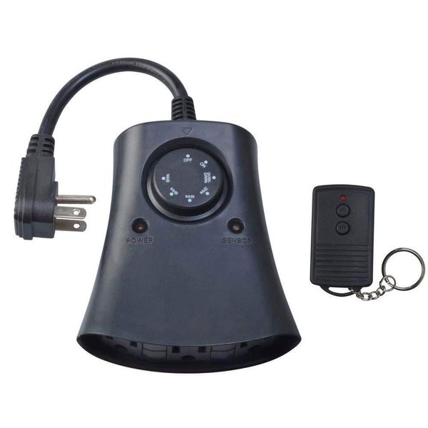 Woods 59746 Outdoor 24-Hour Photoelectric Timer w/Wireless Remote Control & 3-Outlet, Black by Woods