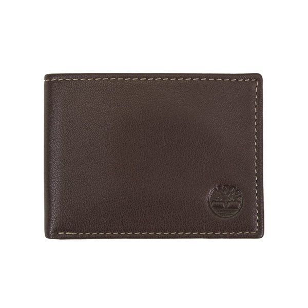 Timberland mens Blix Slimfold Leather Wallet, Brown, One Size