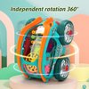 Esoes Dynamic Gear-Powered Car with Led Lights,Children's Transparent Luminous Toy Car,Bump and Go Toy Car with Colorful Moving Gears, Music Effects, Light Up Toy Cars for Kids 3 Years olds +