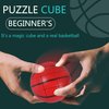 Creative Puzzle Cube Basketball Shape Puzzle Cube Little Treasure Cube Basketball Shaped Kids Puzzle Cube Sensory Fidgeting Puzzle Cube for Stress Relief Brain Development (Blue-RED-Orange)