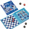 2 in 1 Checkers Sets Travel Toys Magnetic Travel Games Foam Checker Pieces Young Kids Family Board Game (Checkers&Tic-Tac-Toe)