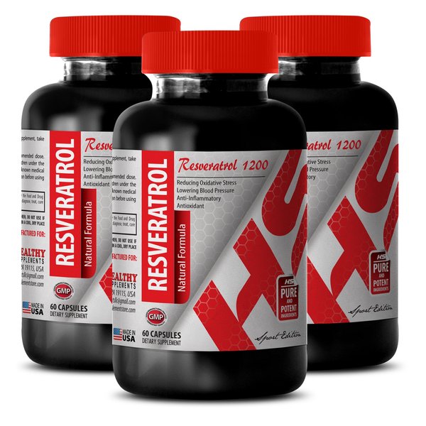 Trans-RESVERATROL Complex - resveratrol with quercetin, resveratrol for Men, Advanced resveratrol Formula, resveratrol Complex, Berry resveratrol, resveratrol for Skin, Organic resveratrol 3Bot