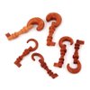 JewelryVolt Pair Organic Sawo Wood Skeleton Key Design Ear Hanging Hook Plugs Gauges Taper Pincher Hanging Earplug