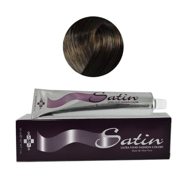 Satin Ultra Vivid Fashion Colors, 8G Light Golden Brown Hair Dye, 3 oz., Gold Series Permanent Hair Dye, Made with Soy Protein and Aloe Vera, Vegan & Cruelty Free