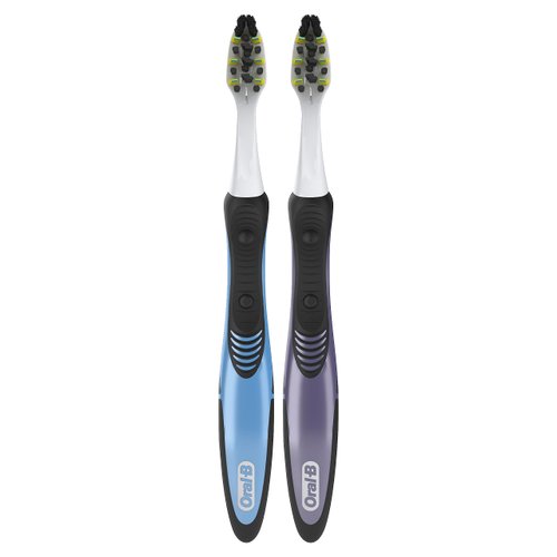 Oral-B Pulsar Battery Toothbrush with Charcoal Infused Bristles, Soft, 2 Count
