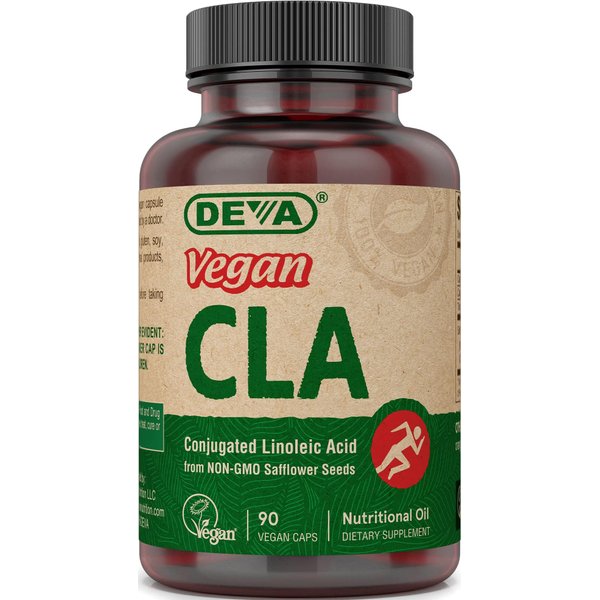 DEVA Vegan Vitamins Conjugated Linoleic Acid (CLA), from Non-GMO Safflower Oil, 90 Capsules, 1-Pack