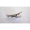 Generic Set of 2 small white stone gray crystal metal alligator hair claw clip for