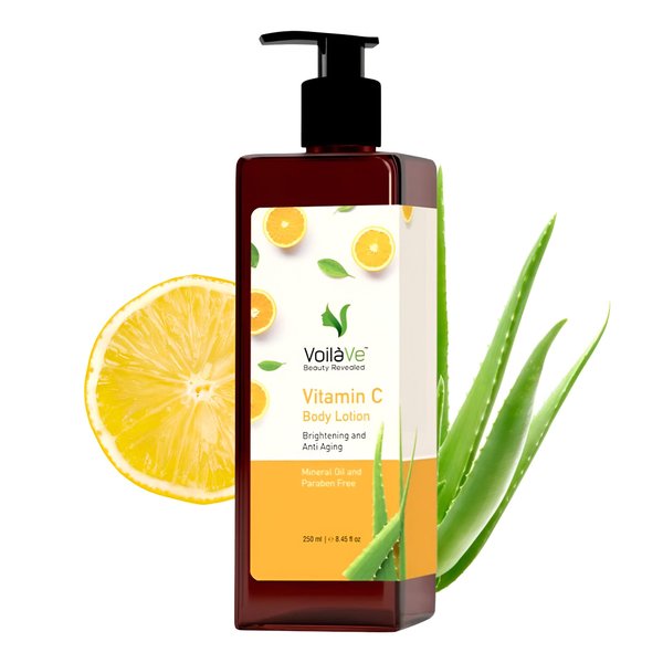 VoilaVe Daily Moisture Hydrating Body Lotion With Vitamin C, Aloe Vera, Lemon - Reduces Appearance Of Fine Lines & Wrinkles - Fits All Skin Types - As Seen On TV - 8.45 fl. Oz