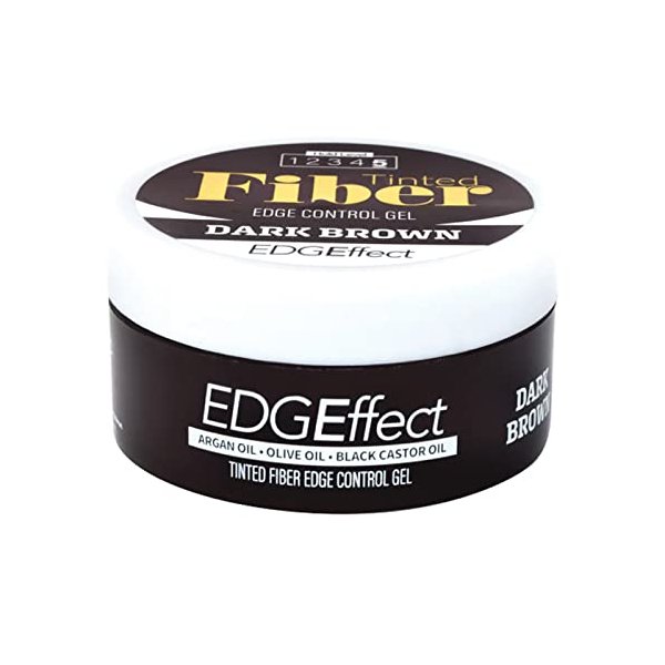 Magic Collection Tinted Fiber Edge Control Gel in Dark Brown 3.38fl.oz. Jar