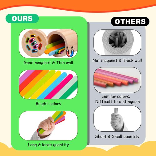 Montessori Toys for 1 2 3 Year Old Color Sorting Toys for Toddlers 1-3 Fine Motor Skills Toys for 1-2 Year Old Wooden Educational Learning Colors Matching Toys for Toddlers 1-3