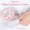 Nail Polish Remover Wipes, Nail Polish Remover Pads, Natural Ingredients Nail Wipes for Gel Nails Lint Free, Nail Polish Remover Wipe for Nail Art, Women’s Portable Nail Wipes (Strawberry)
