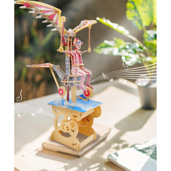 ilo iló 3D Puzzles for Adults, DIY Mechanical Wooden Puzzle Model Kit for Adults & Teens, Building Sets for Kids 14+, Music Box Not Included, STEM Toys Brainteaser, Unique Gift, Decor, Flying Dreamer