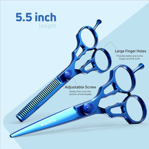 Suvorna 5.5" Hair Cutting Scissors Professional with Thinning Shears for Hair Cutting | 2 Pcs Hair Cutting Shears | RightHand Professional Hair Scissors | Barber Shears Set | Hair Shears Professional.