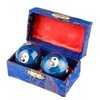 XMHF Cloisonne Yin-Yang Chinese Meditation Baoding Healthy Exercise Ball Blue 2Pcs