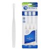 Brilliant Oral Care Adult Toothbrush with Soft Bristles, Round Head, and All-Around Clean for Teeth and Gums, Clear, 3 Pack