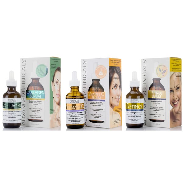 Advanced Clinicals - Retinol Serum For Face, Firming Collagen Serum, Vitamin C Serum Skincare Set, 1.75 Fl Oz, 3pc Set