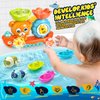 Baby Bath Toys Toddlers 1-3 Bear Kids Bath Tub Toys with 2 Turtle Swimming Wind up Water Toys & 3 Floating Boat Bathtub Toys for Infants Boys Girls 18+ Months Gifts Box Set