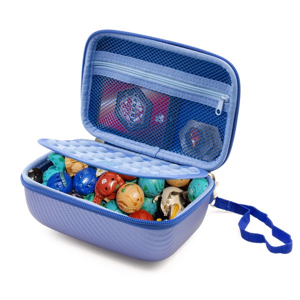 CASEMATIX Travel Case Compatible with Bakugan Figures, BakuCores and Trading Cards - Hard Shell Case with Padded Divider and Wrist Strap Compatible with Collectible Battle Figures - Case Only