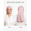 LilySilk Extra Long Silk Bonnet Sleep Cap for Women Soft Adjustable Hair Bonnet for Braids,Curly,Long Hair- Soft Elastic Band, Rosy Pink