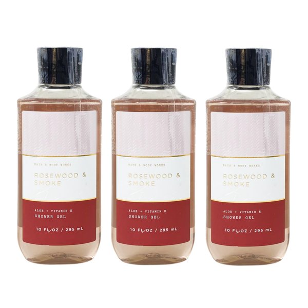 Generic Bath and Body Work Men's Collection ROSEWOOD & SMOKE Shower Gel Bundle - Lot of 3, red