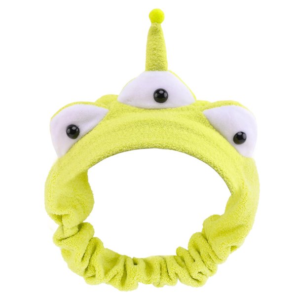 Jing xin Three Eye Alien Headband Green Monster Hair Headband Stretchy Makeup Spa Wash Face Headband for Women Kids Halloween Christmas Party Cosplay Accessories