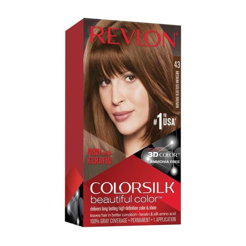 REVLON Colorsilk Beautiful Hair Permanent Hair Color, 43 Medium Golden Brown, 1.45 lb (RK-76775)