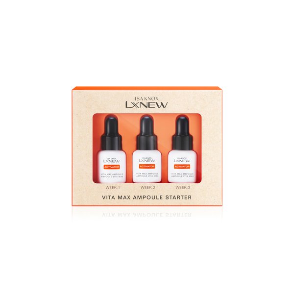 Isa Knox LXNEW Vitamin Max Ampoule (Weekly Kit, 0.17fl oz x 3) - Extra Strength Serum for Skin Radiance & Elasticity. Korean Skincare by LG Beauty. Vitamin C, Multivitamins, Ferulic Acid.