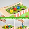 ASTARON 8 in 1 Montessori Wooden Toy, Fine Motor Toys, Hammering Pounding Toys Fishing Game Xylophone Shape Sorter Harvest Game for Toddler Preschool Learning Educational Toys