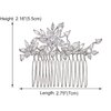 AW BRIDAL Cubic Zirconia Wedding Hair Comb Hair Accessories Flower Bridal Hair Clip Hair Pieces for Brides Bridesmaids Women (Silver)