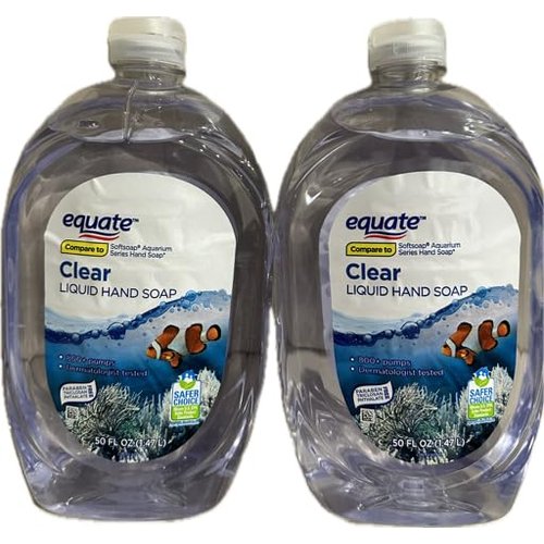 Liquid Hand Soap- with moisturizers (2pk- 100 fl ozs) ~complimentary dispenser (Clear)