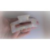 Generic Pearly white iridescent rectangle marbled hair claw clip (Size: 4), 1 Count (Pack of 1)