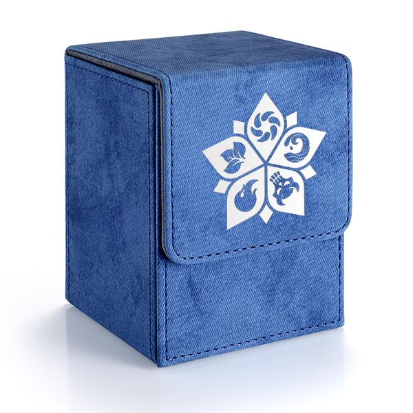 ULTRGEE Deck Box for MTG, MTG Deck Box Fits 110 Single Sleeved Commander Cards, Trading Card Storage Case with 2 Dividers - Denim