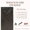 GOO GOO Clip in Hair Extensions Real Human Hair, 14inch 120g 7Pcs, 1C Mocha Brown, Remy Human Hair Extensions Clip ins for Women, Natural Human Hair