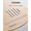 Tungsten Carbide Scriber, Knurled Aluminum Handle, 4-Pack with Bonus Marking Tips and Steel Ruler, Ideal for Detailed Crafting and Carving