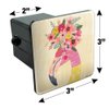 Pretty Pink Flamingo Flowers Tow Trailer Hitch Cover Plug Insert