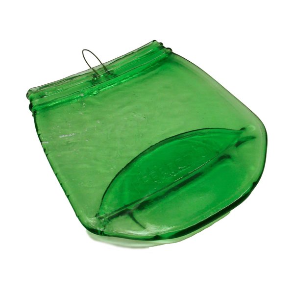 Green Mason Quart Jar Melted Flat for Soap Sponge or Spoon Rest