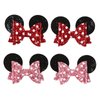 Mouse Ears Hair Bow Clips Polka Dot Barrettes for Girls Glitter Costume Accessories Birthday Party Decorations 1 Count (Pack of 4)