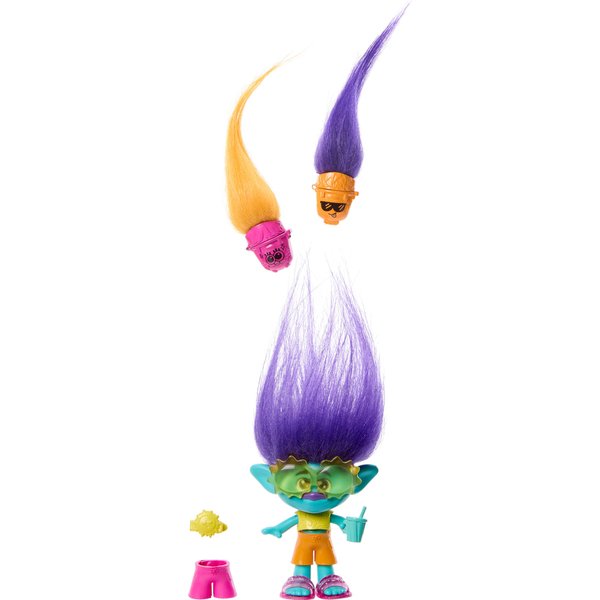 Mattel ​DreamWorks Trolls Band Together Hair Pops Small Doll, Branch with Removable Clothes & 3 Surprise Accessories