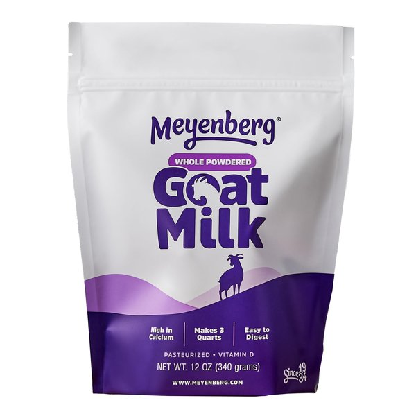 Meyenberg Whole Powdered Goat Milk, 12 Ounce, Resealable Pouch, Gluten Free, Vitamin D (Pack of 1)