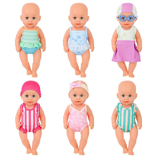 deAO 14 Inch Doll Clothes,6 Set 14 16 Inch Baby Doll Clothes Outfits Dress Accessories,Christmas Birthday Gift for Little Girls 3 4 5