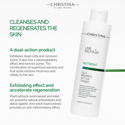 Christina Line Repair - Nutrient Goji Berries Active Toner for Oily Combination Normal Skin 300ml / 10 fl.oz