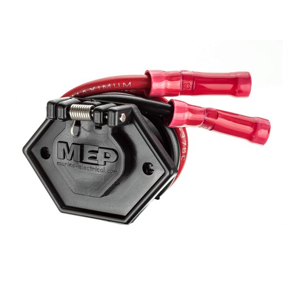 MotorGuide 8M4000954 Trolling Motor Power Receptacle, 2-Prong 12V, 24V or 36V Trolling Motors, for Bow-Panel Installation