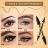 Eyeliner Eyebrow Pencil 2 in1,Black 4-Point Micro-Fork Tip Eyebrow Pen And Black Eyeliner, Long-Lasting Waterproof Dual-Ended Eyebrow Pen To Create Exquisite and Natural Eye Makeup for Women