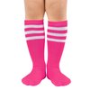 American Trends Girls Soccer Socks Kids Pink Socks Pink Softball Football Baseball Socks Youth Toddler Knee High Tube Socks for Boys 1 Pack Rose Pink White 6-9 Years