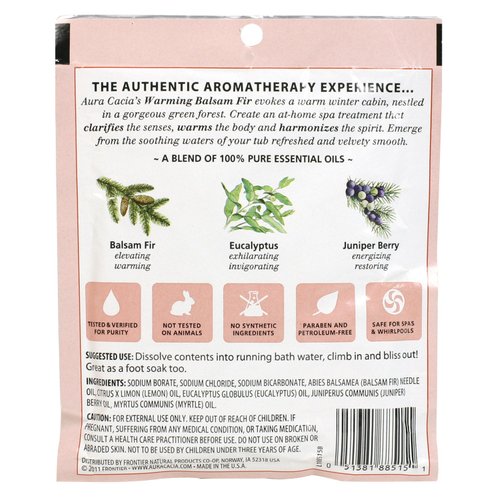 Aura Cacia Aromatherapy Mineral Bath, Warming Balsam Fir, 2.5 ounce packet (Pack of 3)